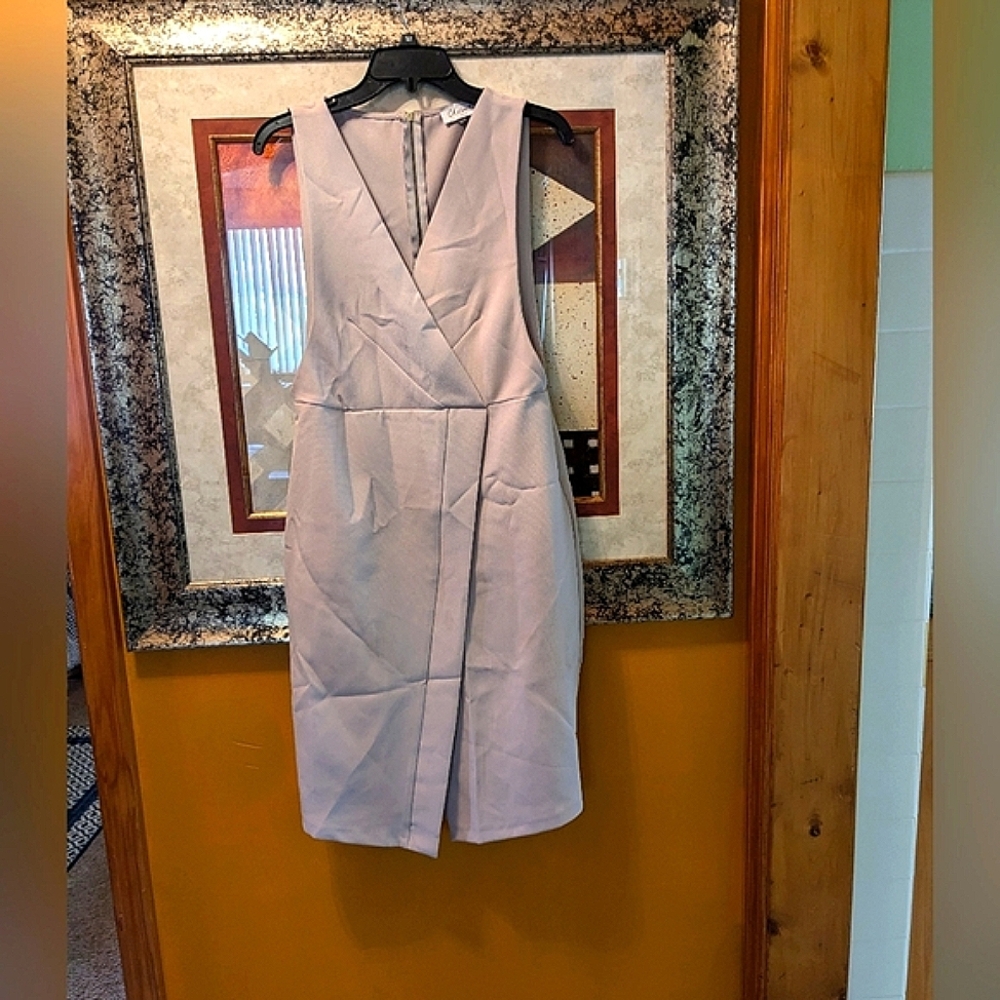 Closet London Taupe Sleeveless Dress